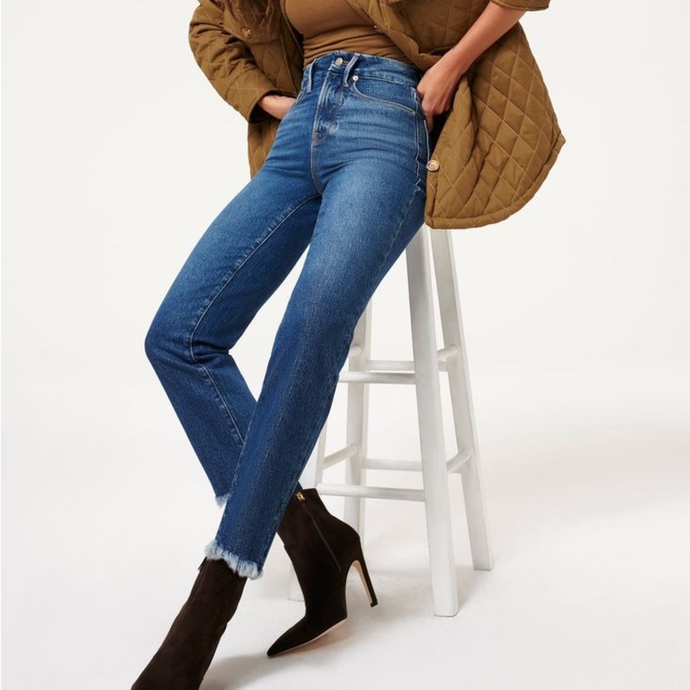 NWT Good American GOOD BOY FRAY HEM 28" INSEAM